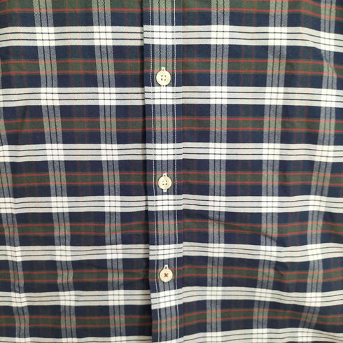 ブルックスブラザーズレッドフリース BROOKS BROTHERS REDFLEECE タータンチェック ロゴ刺繍 S/S ボタンダウン シャツ メンズ import:L